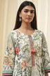 Sage Green Pure Cotton Floral Kalidar Suit Set image number 1