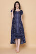 Indigo Rayon Kurta A-line Printed Kurta Dress image number 3