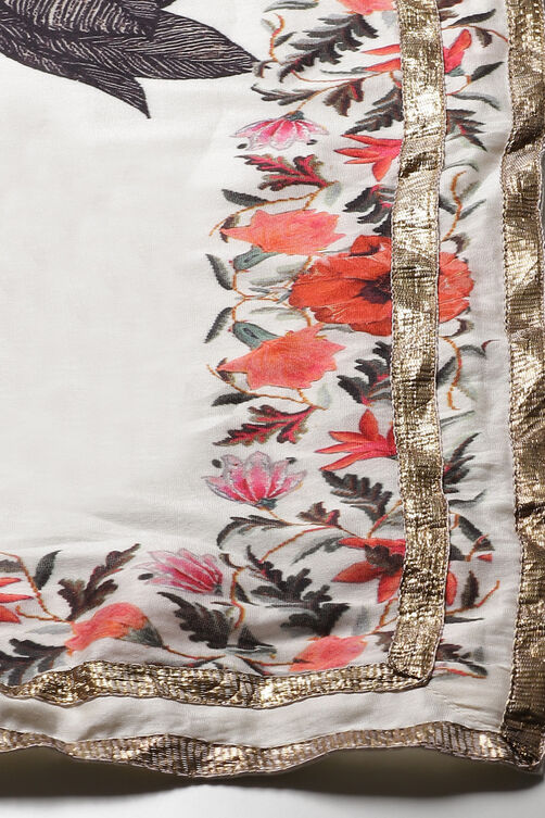 Rohit Bal Off White Cotton Silk Printed Saree image number 1