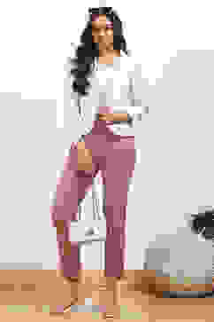 Peach Rose Solid Stretchable Slim Fit Pants image number 0