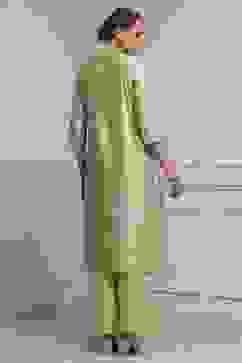 Light Green Art Silk Embroidered Straight Suit Set image number 4