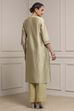 Light Green Viscose Blend Straight Dyed Suit Set image number 4