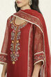 Teal Chanderi Unstitched Suit Set image number 2