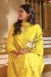 Lime Yellow Cotton Schiffli Straight Suit Set image number 0