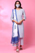 Yellow Cotton Straight Kurta Palazzo Suit Set image number 7