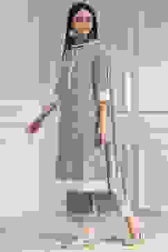 Sap Green Chanderi Straight Suit Set image number 3