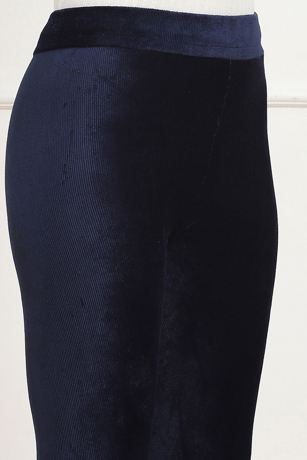 Navy Cotton Solid Jeggings image number 1