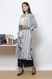 Black Grey LIVA Printed Kurta with Jacket image number 5