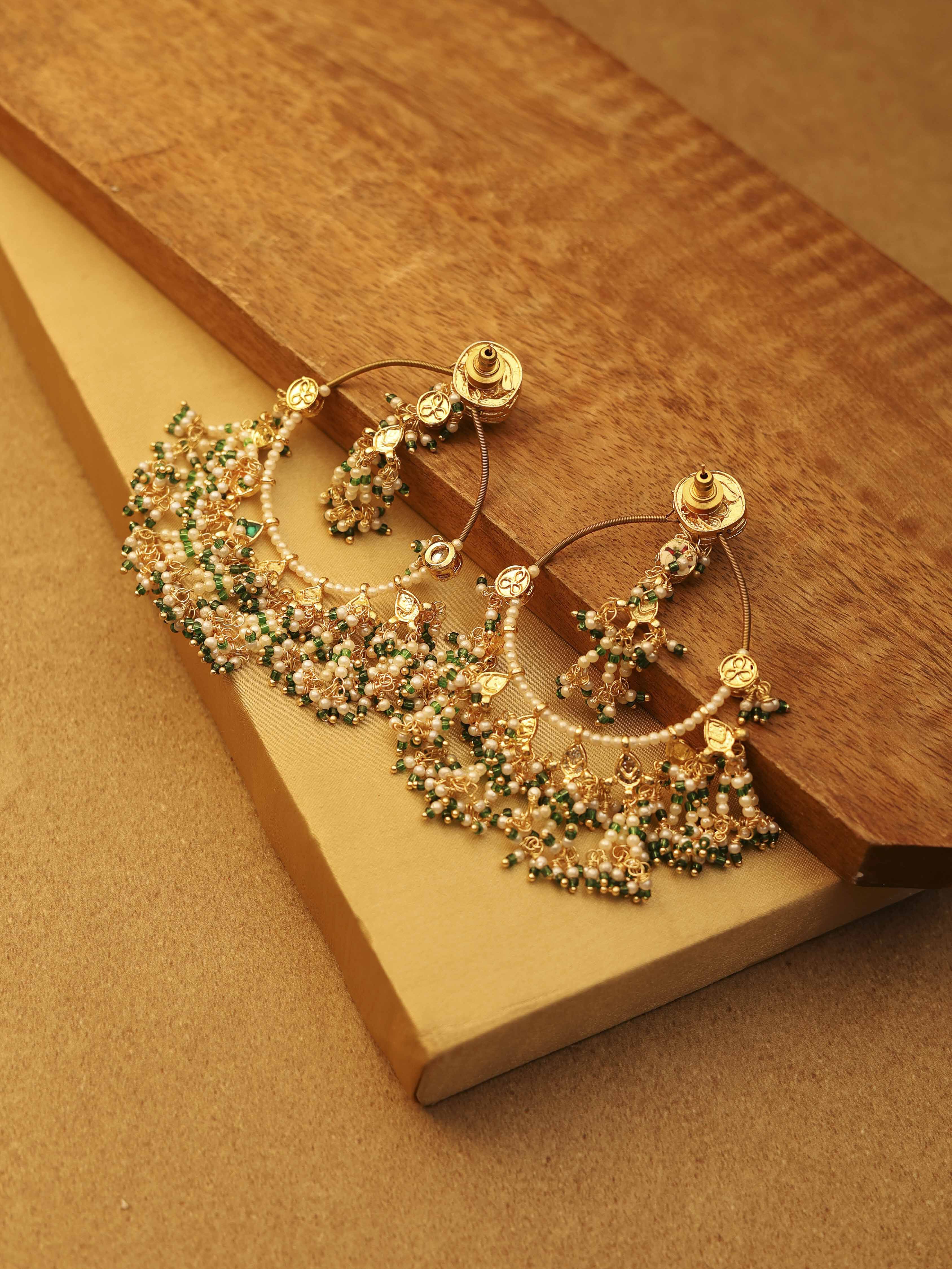 Green Brass Drop & Danglers image number 2