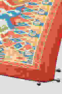 Orange Cotton Pleated Kalidar Suit Set image number 4