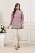 Rose Pink Polyester Straight Printed Kurti image number 6