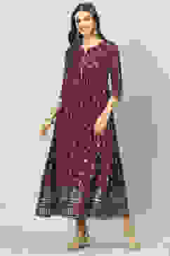 Wine Cotton Dress image number 3