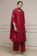 Lavender Chanderi Relaxed Dyed Kurta Pants Set image number 5