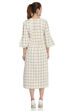 Off White A-Line Cotton Yarndyed Dress image number 3
