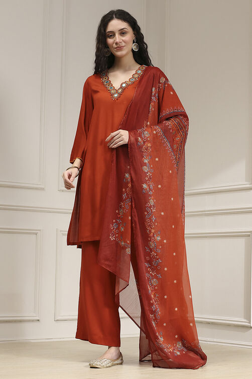 Black Solid Relaxed Straight Suit Set image number 6