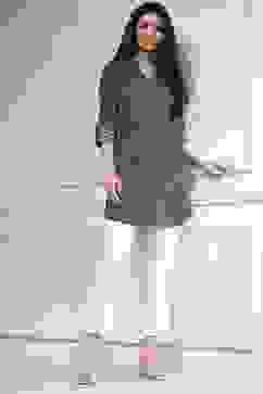 Blue Printed Relaxed Fit Short Kurta image number 0