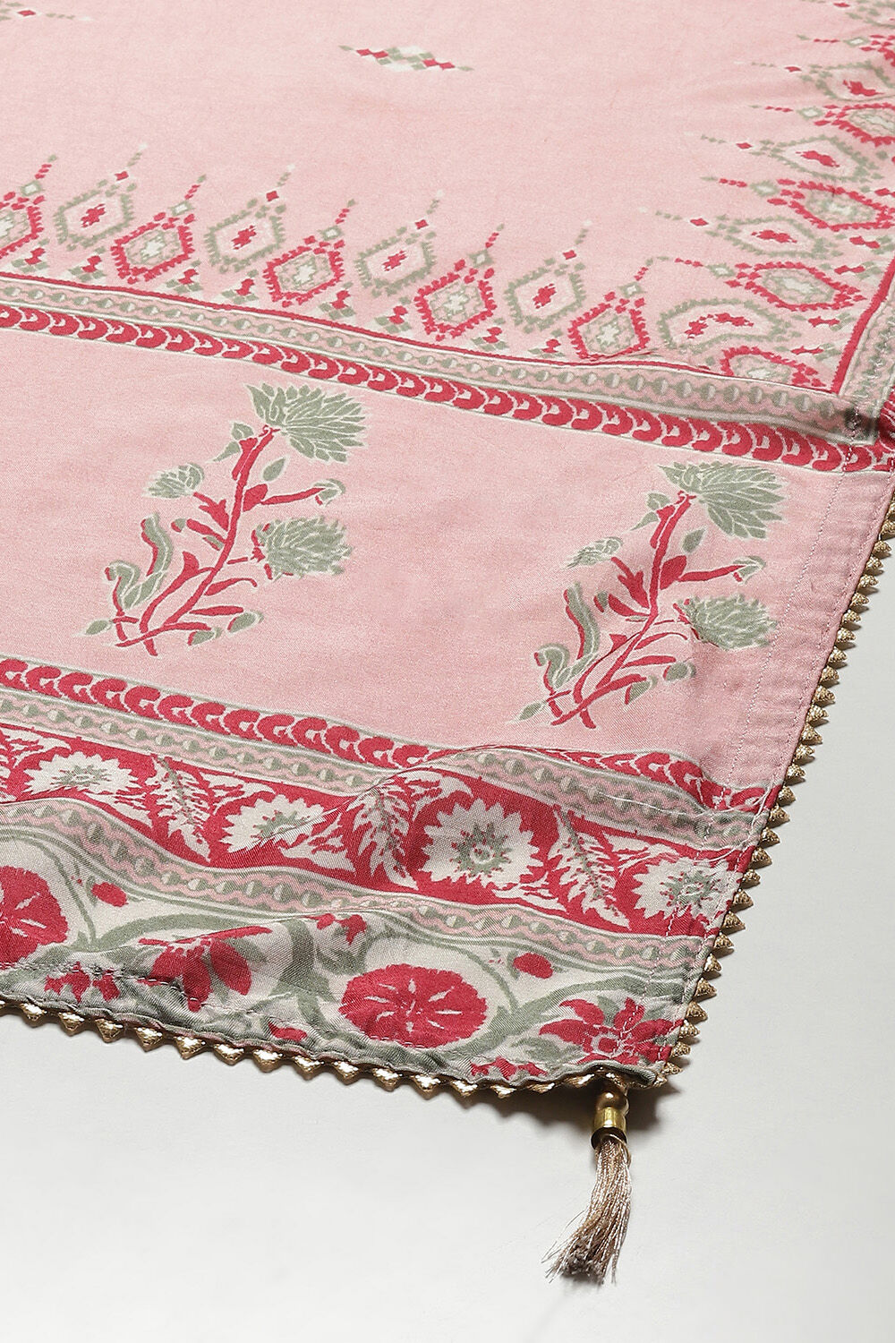 Pink Modal Digital Print Unstitched Suit Set image number 4