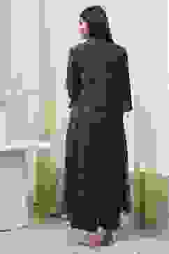 Navy Blue Printed Angrakha Style Anarkali Suit Set image number 4