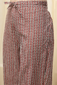 Gray Cotton Screen Print Unstitched Suit Set image number 3
