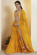 Mustard Cotton Gathered Lehenga Set image number 4
