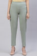 Navy Straight Poly Viscose Leggings image number 3