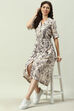 Beige Rayon Straight Fusion Dress image number 0
