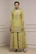 Green Cotton Printed Sharara Suit Set image number 6