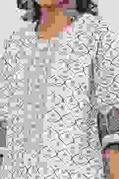 Grey Cotton Printed Straight Suit Set image number 1