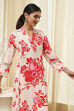 Red and Off-White Floral Printed Straight Kurta image number 5