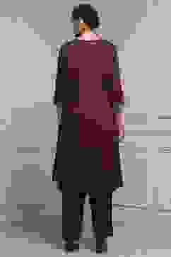 Blue-Brown Modal Straight Printed Suit Set image number 4