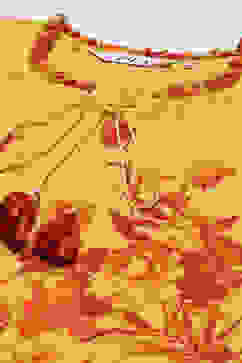 Yellow Polyester Straight Printed Top image number 2