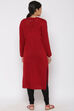 Red Straight Woolen Yarndyed Kurta image number 4