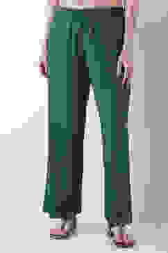 Green Solid Straight Palazzos image number 4