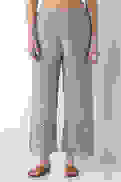 Grey Cotton Straight Palazzos image number 2