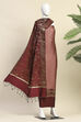 Pink Silk Unstitched Suit Set image number 4
