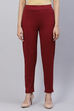 Navy Straight Poly Viscose Leggings image number 3