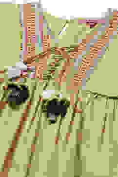 Olive Green Cotton A-Line Printed Kurta Set image number 1