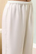 Off-White and Blue Cotton Floral Kalidar Suit Set image number 2
