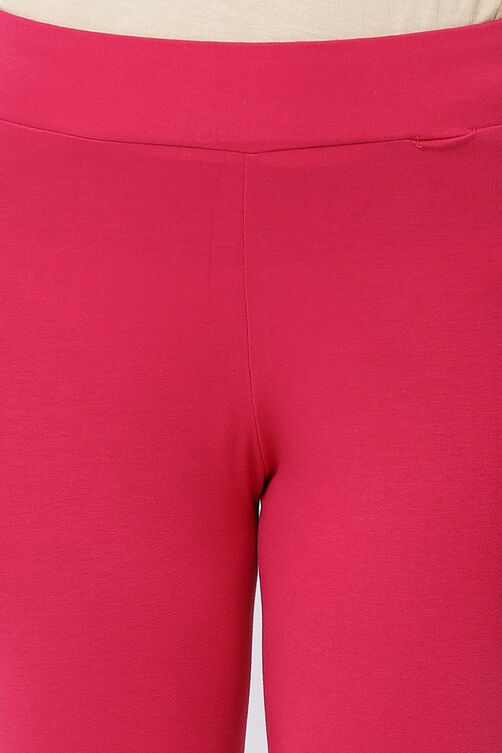 Off White Cotton Lycra Leggings image number 1