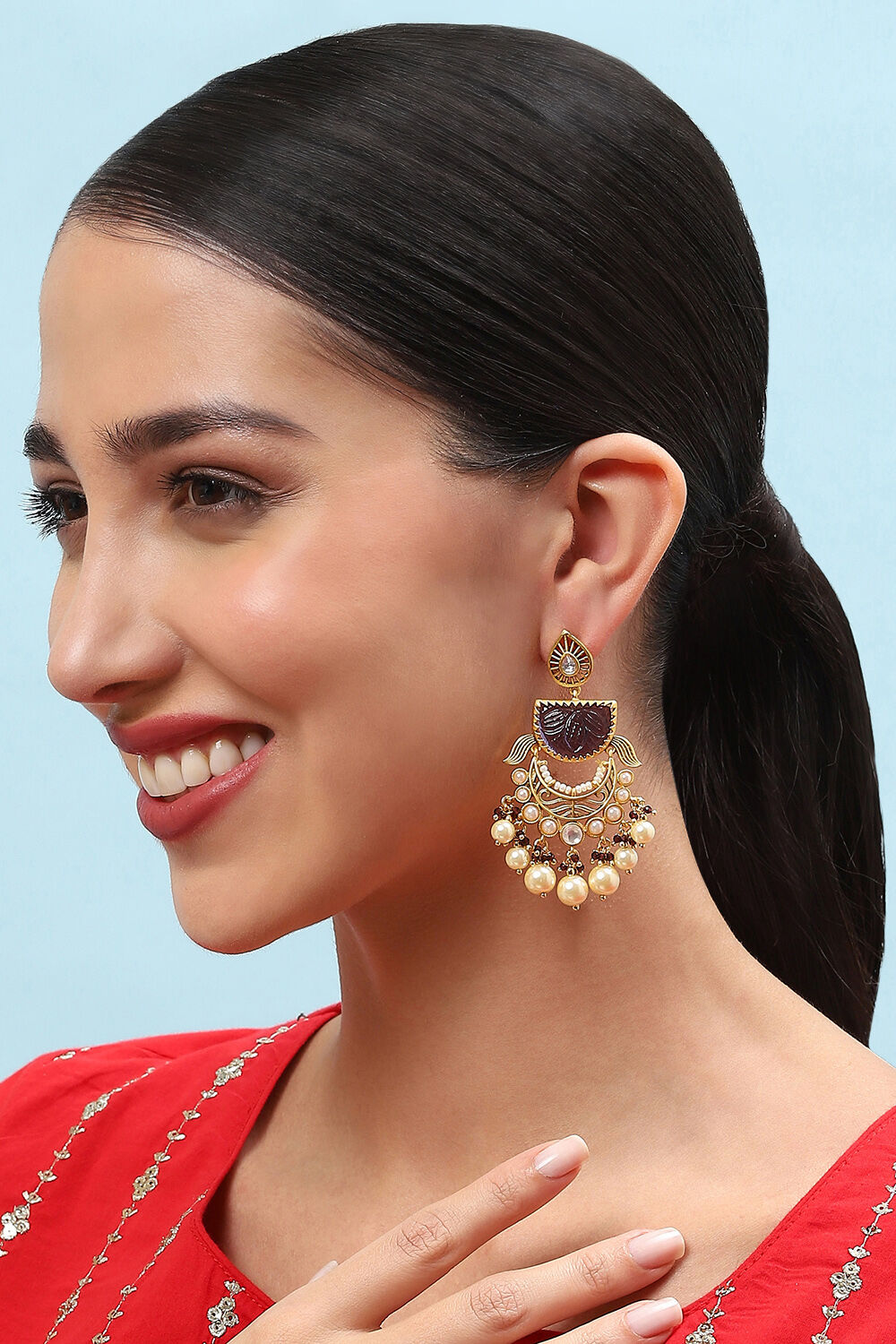 Pink Brass Earrings image number 1