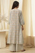 Blue Pure Cotton A-Line Kurta Set  image number 4