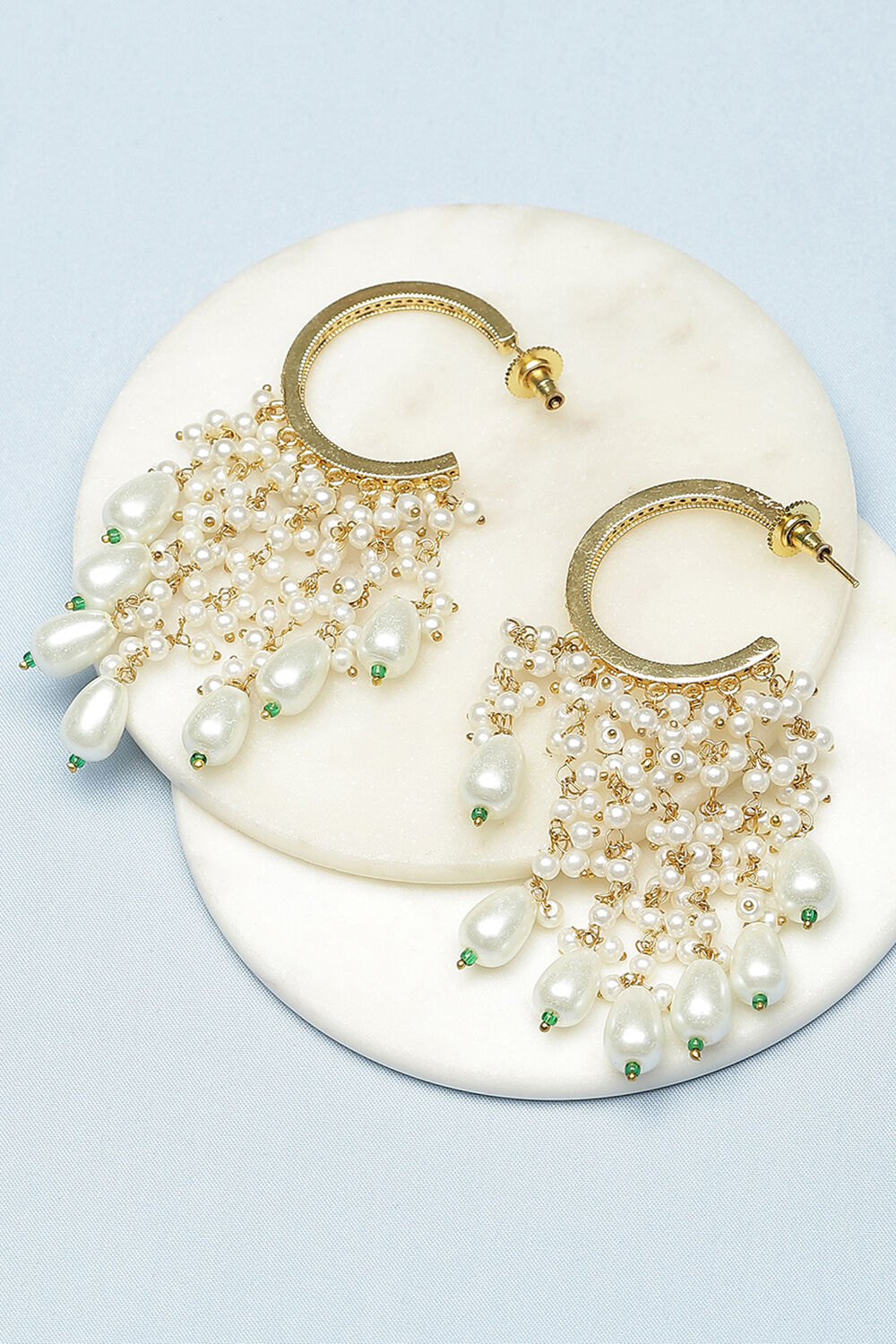 Pearl Brass Earrings image number 2