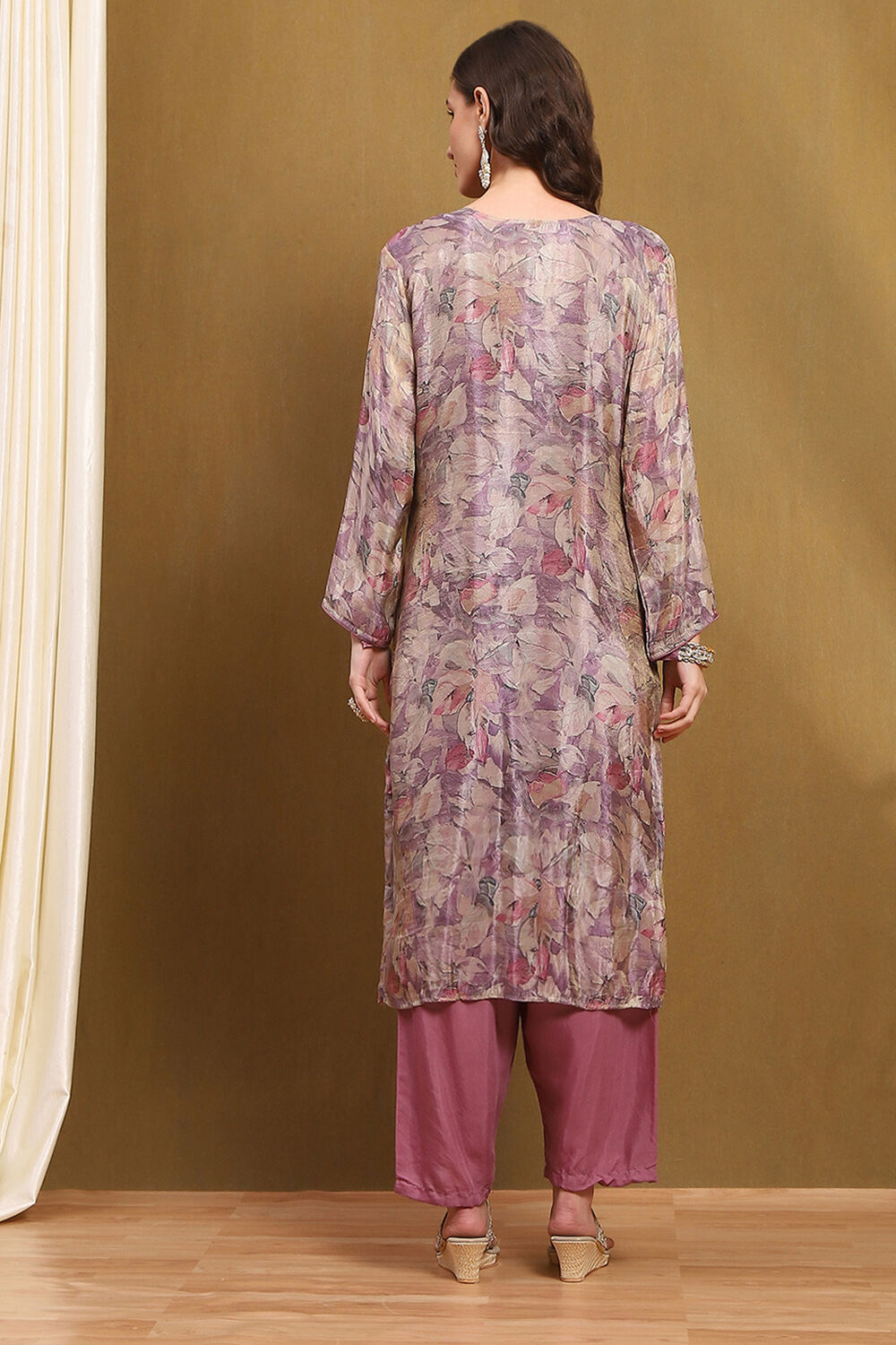 Lime Viscose Blend Embroidered Unstitched Suit Set image number 4