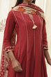 Rust Cotton Yarn-Dyed Kalidar Suit Set image number 1
