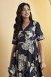 Blue Cotton Asymmetric Dress image number 1