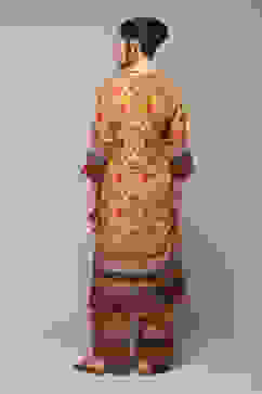 Yellow Polyester Asymmetric Kurta Palazzo Suit Set image number 4