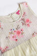 Champagne White Art Silk Flared Gown image number 1
