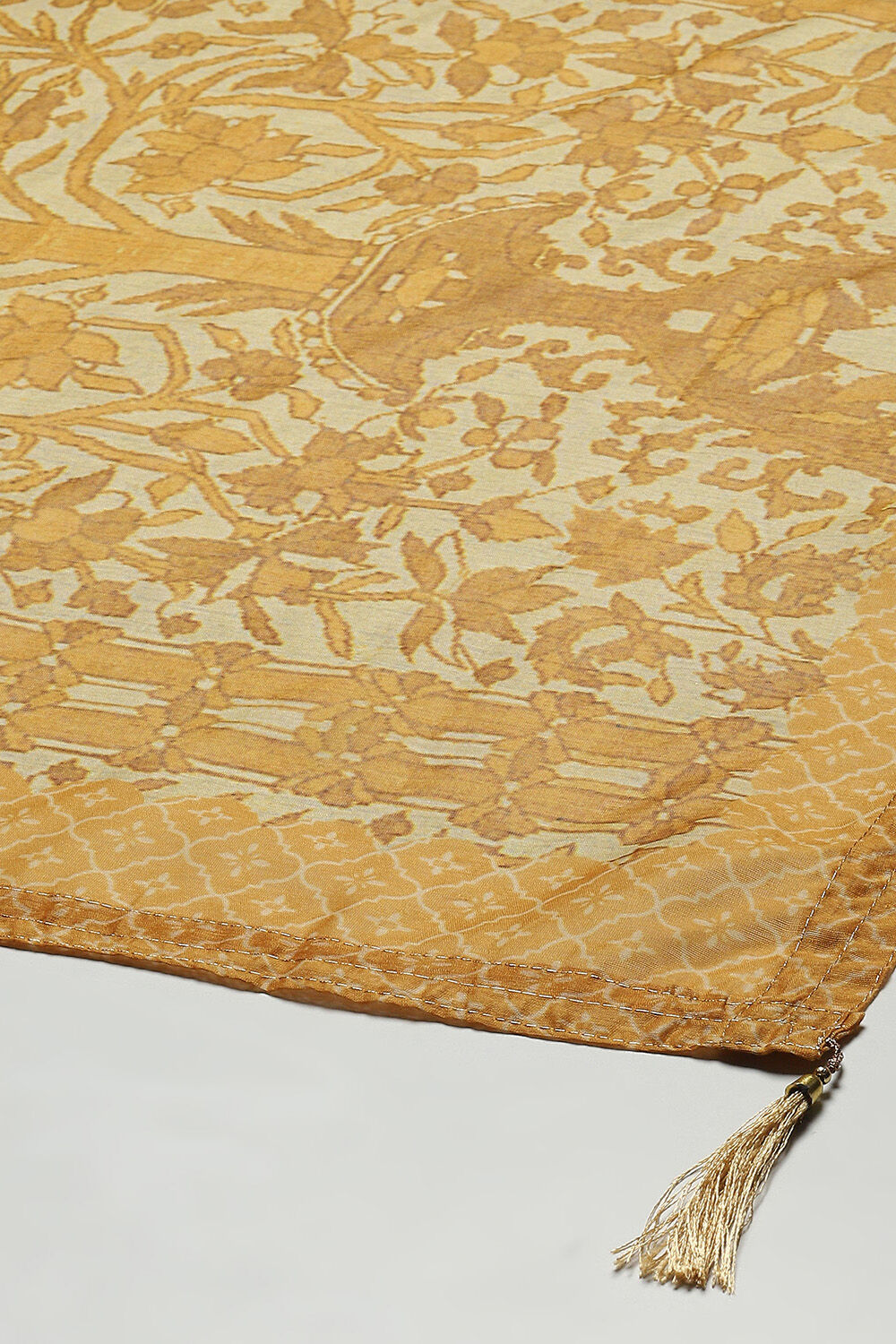 Beige Pink Chanderi Unstitched Suit set image number 4