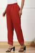Rust Solid Mid-Rise Straight Palazzo Pants image number 2