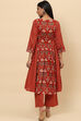 Black Cotton Flared Kurta Set image number 4